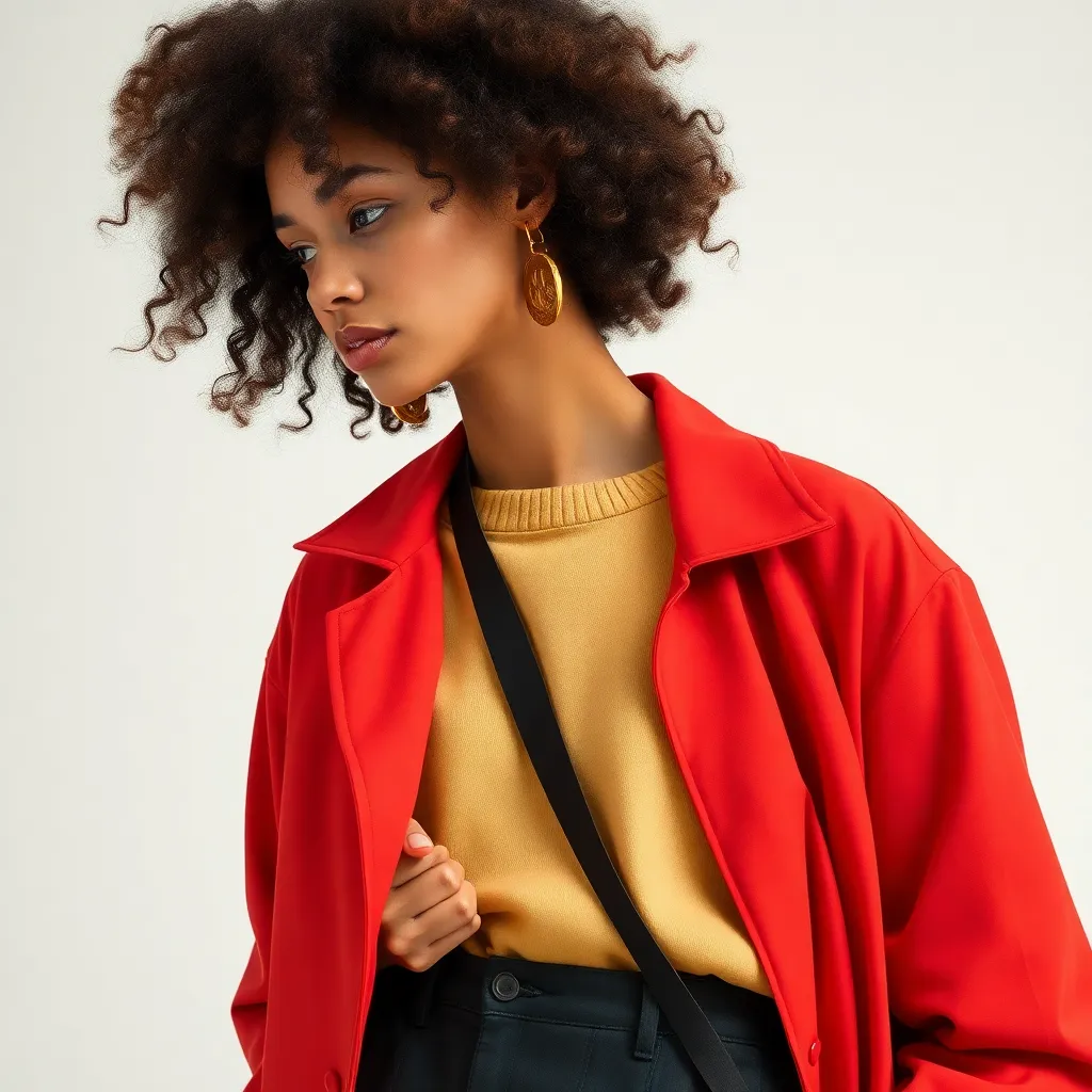 A model wearing sustainable fashion clothing
